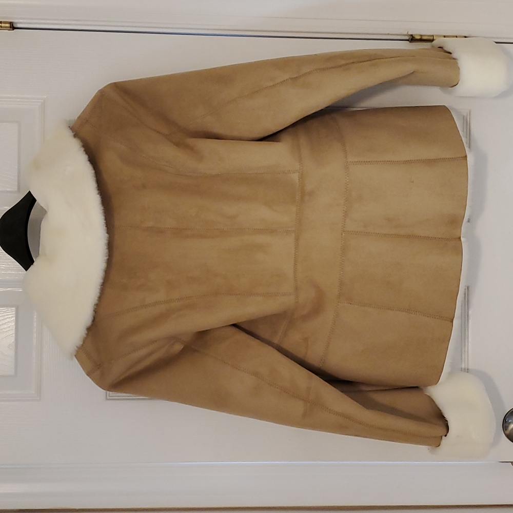 Ann Taylor Loft Faux Suede and Shearling Lined Coat - Size 8 NWOT - Picture 2 of 6